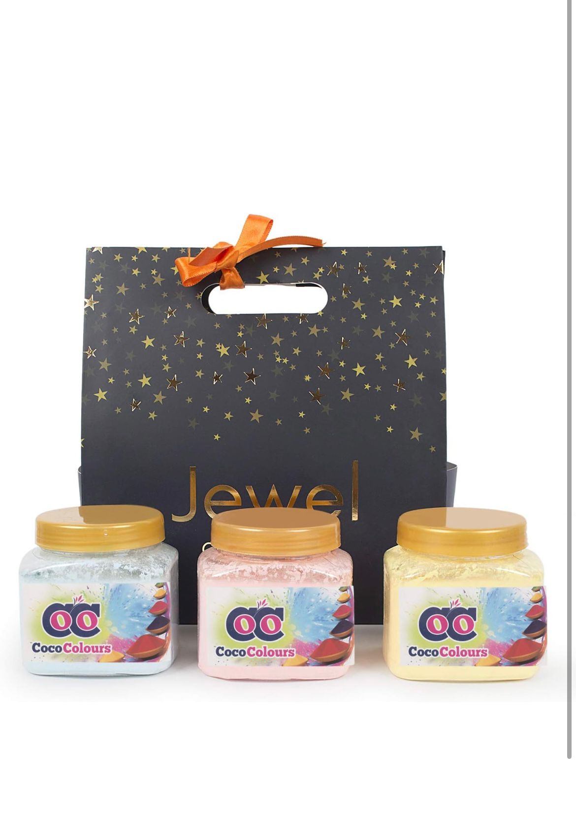 Coco Colours Premium Holi Gift Box | Organic, Skin-Safe Dry Colours (Pack of 3) | Soft Pastel Shades | Festive Gift Packaging