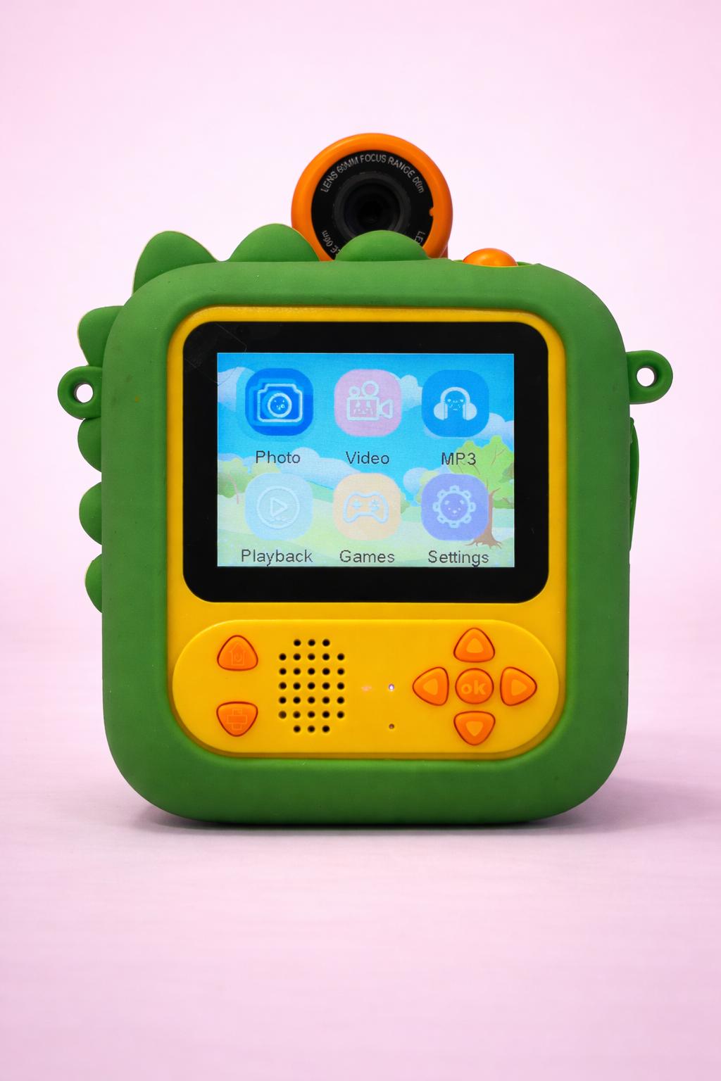 Kids Instant Print Camera with Selfie Mode | Colour Digital Camera for Children | Portable Photo Printer with Extra Paper Rolls & Hanging Strap | Rechargeable Toy Camera (3+)
