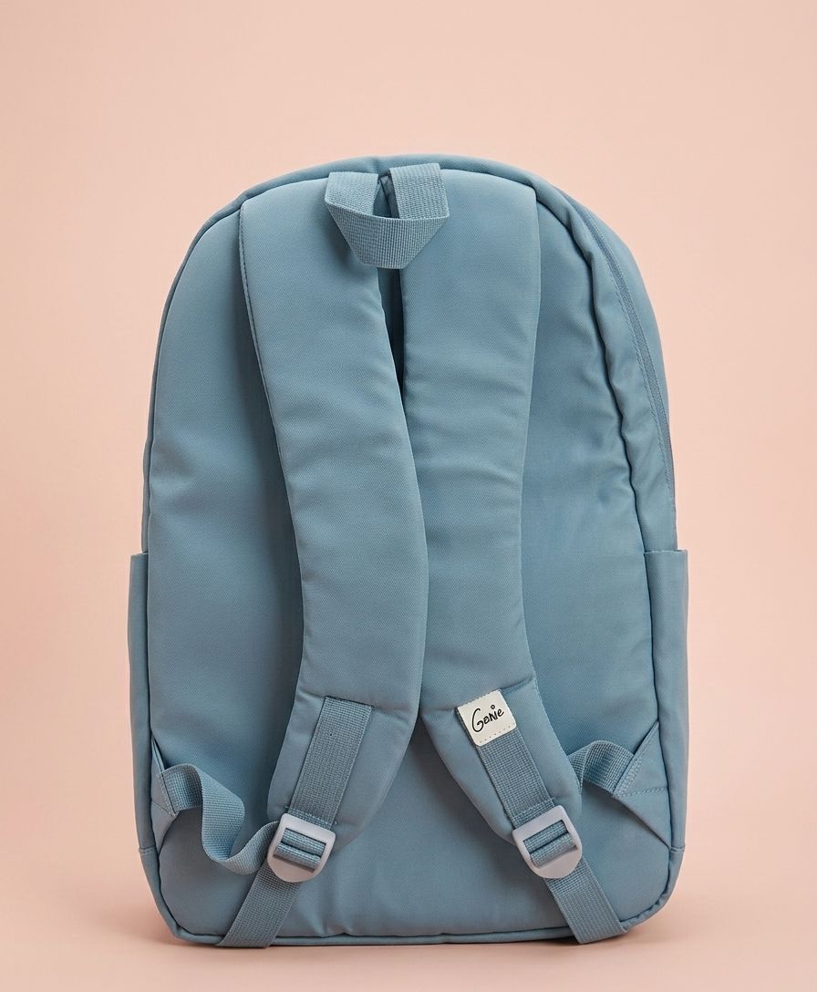 Genie Floral Emboss School Backpack with Detachable Mini Pouch – Multi-Compartment Everyday Bag for Girls & Teens, Lightweight & Spacious, Steel Blue