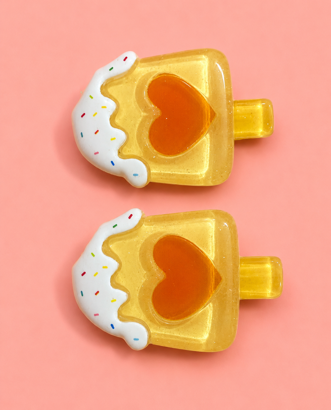 Ice Cream Hair Clips for Girls – Cute Popsicle Resin Hair Clip Set of 2 | No-Slip Alligator Clamp | Kids Hair Accessories for Toddlers & Girls Age 3+ | Birthday & Party Return Gift