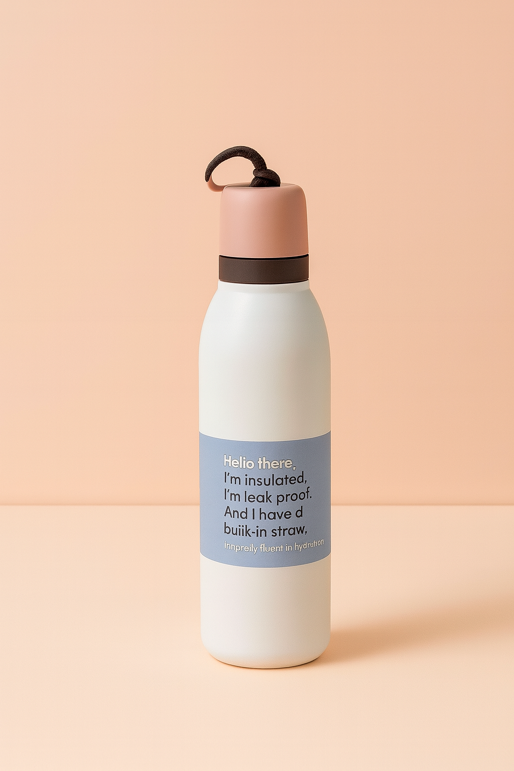 InsuSip™ Leak-Proof Insulated Water Bottle with Built-in Straw & Ring Handle