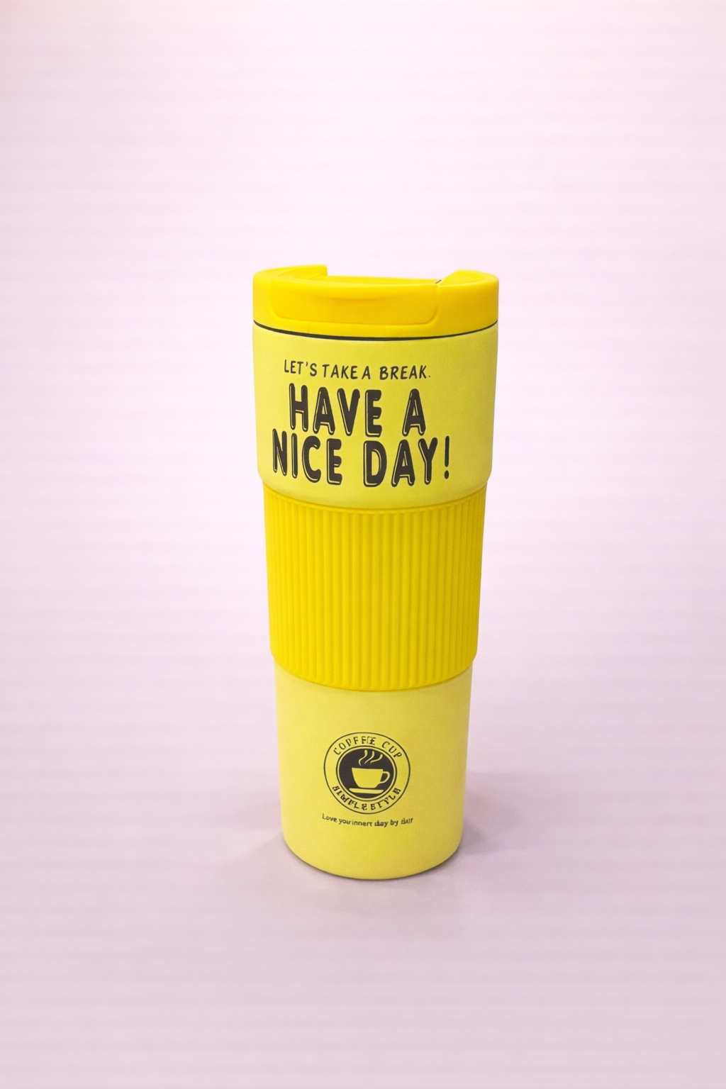 SunSip™ Insulated Travel Coffee Mug – 600 ml Yellow Reusable Coffee Cup | Spill-Resistant Lid, Heat Retention, Daily Use Tumbler