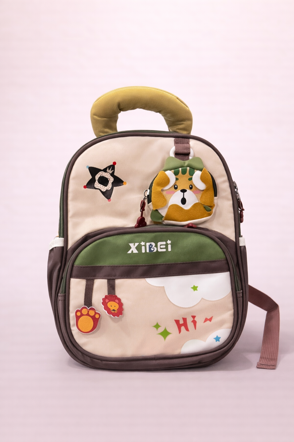 Cute Animal Charm Kids Backpack – Lightweight Mini School Bag for Toddlers | Soft Padding, Front Zip Pocket & Adjustable Straps | Perfect for Playgroup & Day Trips