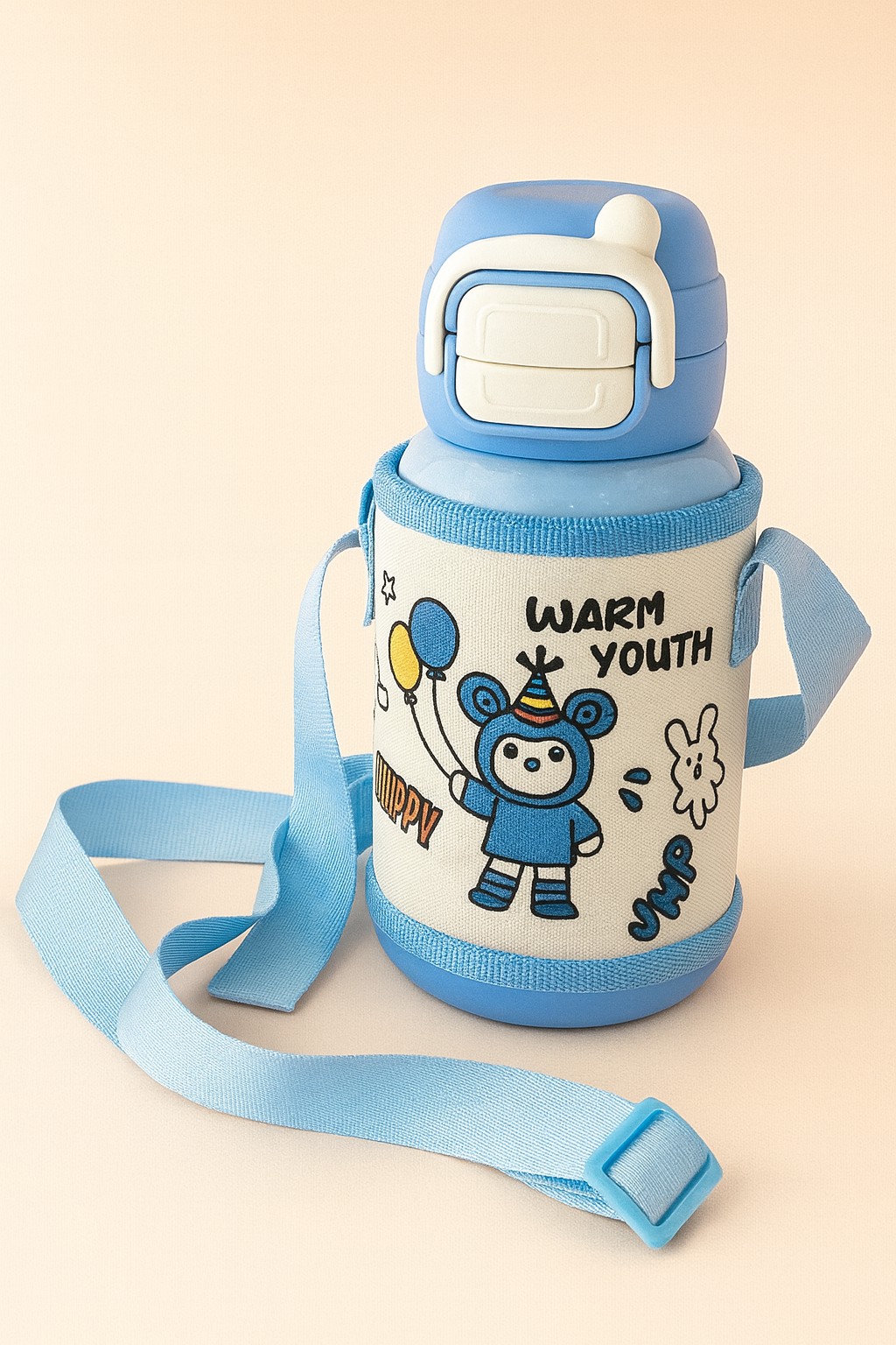 Little Explorer CampSip Insulated Kids Water Bottle with Carry Strap – Leak-Proof Flip Lid, Protective Fabric Sleeve | BPA-Free Travel Bottle for School & Outdoors