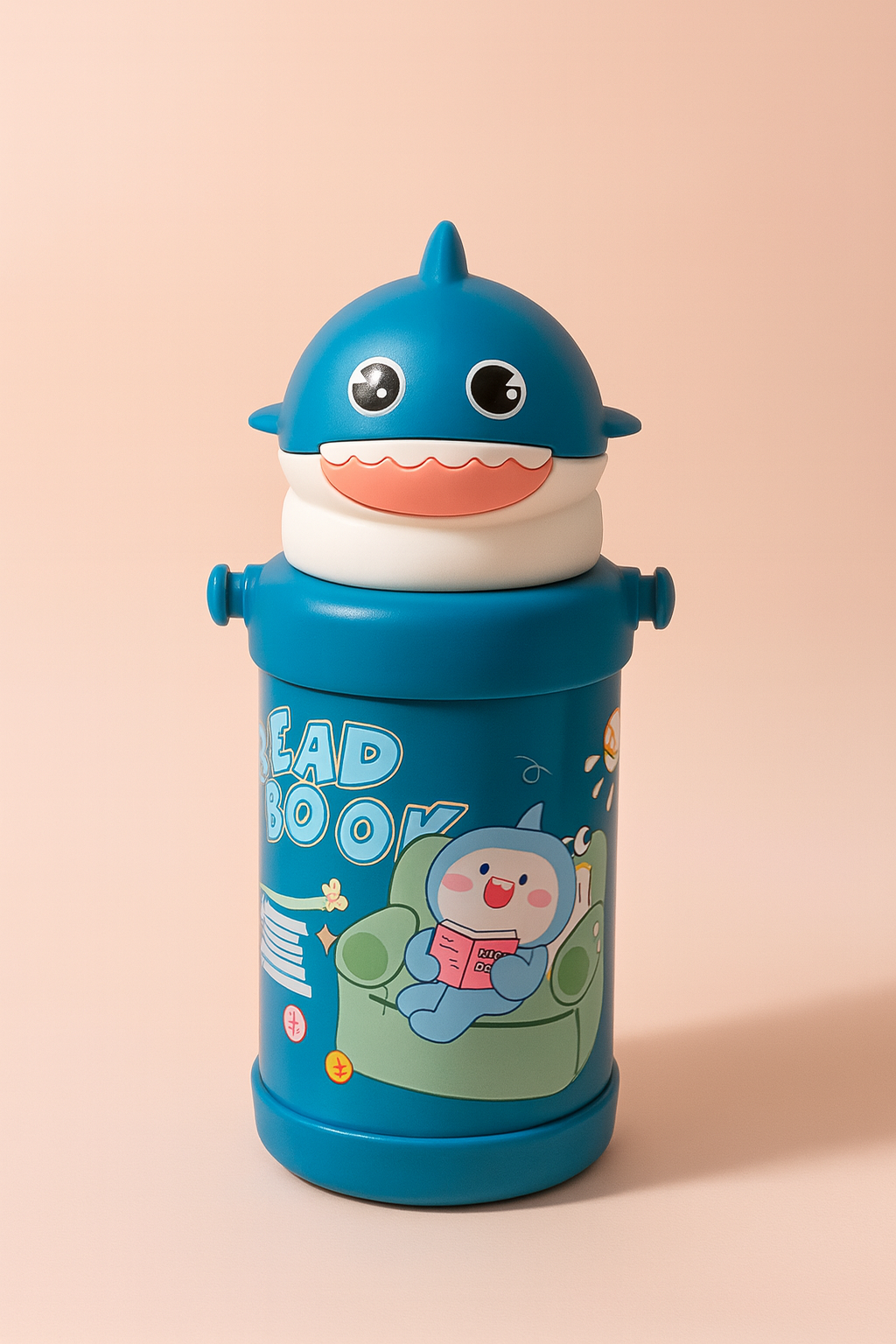 SharkyPop Kids Water Bottle – Cute Shark Design Leak-Proof Bottle with Easy-Sip Lid | Lightweight & BPA-Free for School, Travel & Play