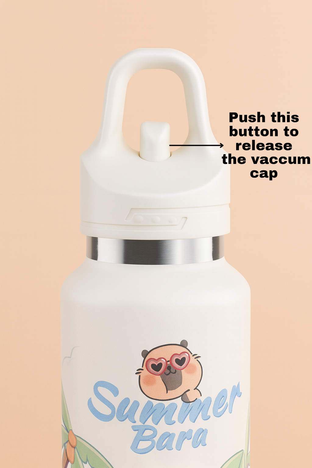 CapySip™ Cute Capybara Insulated Water Bottle – Leak-Proof Stainless Steel Flask with Carry Handle | Hot & Cold Thermal Bottle for Kids, School & Travel