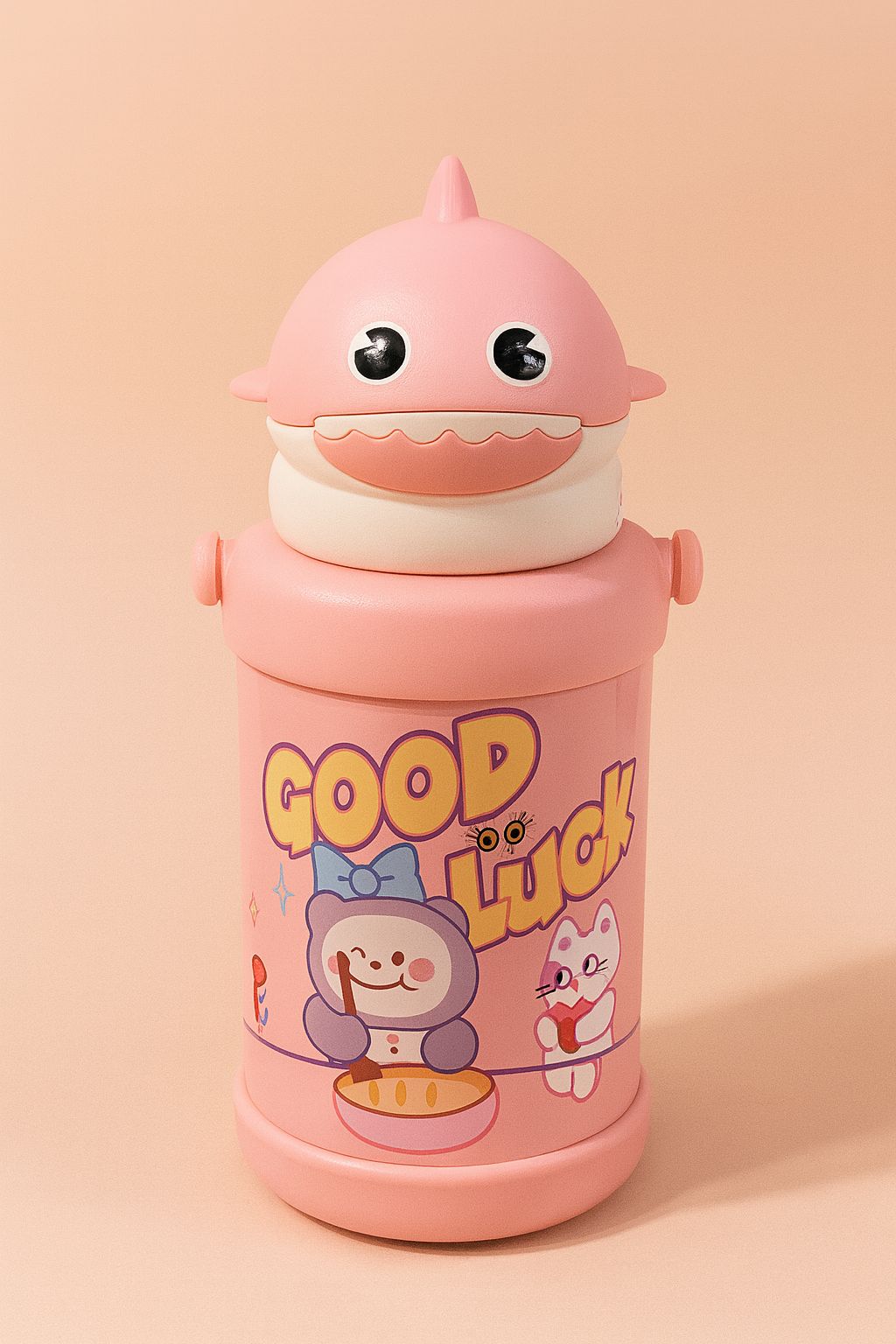 SharkyPop Kids Water Bottle – Cute Shark Design Leak-Proof Bottle with Easy-Sip Lid | Lightweight & BPA-Free for School, Travel & Play
