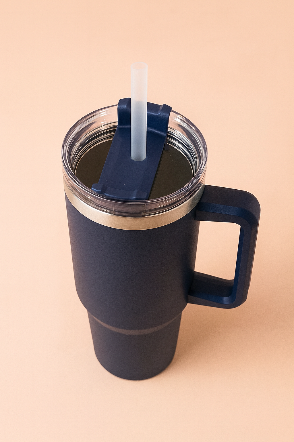 GlideSip Pro Insulated Travel Tumbler with Handle & Straw – Double-Wall Stainless Steel, Leak-Resistant Lid | Hot & Cold Cup for Work, Commute & Travel