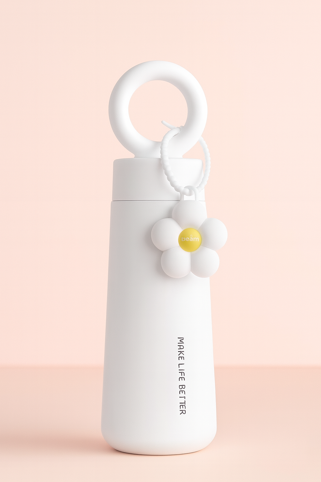 BloomLoop™ Insulated Water Bottle – 450 ml Sleek Stainless Steel Bottle with Ring Handle & Cute Charm | Leak-Proof, BPA-Free