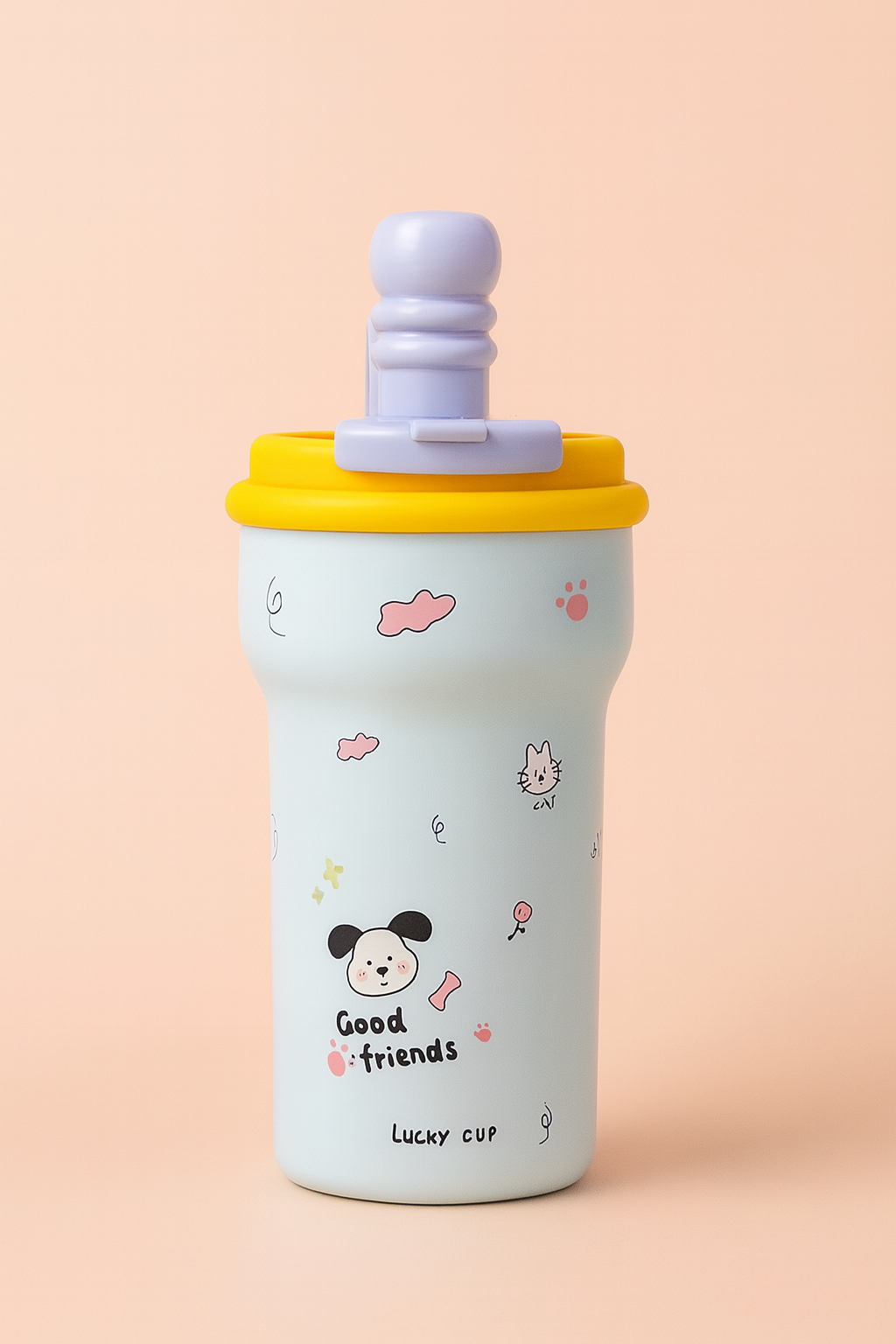 PastelPop Kids Straw Water Bottle with Flip Lock Lid – Leak-Proof Sipper Cup for Toddlers & Young Kids | BPA-Free, Easy-Grip Design for School & Travel