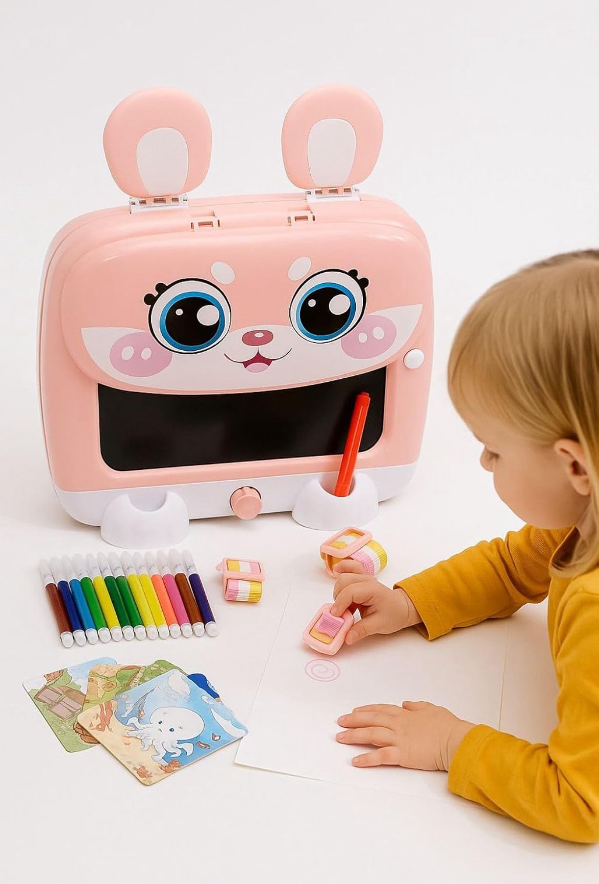 Cute Cat LCD Writing & Drawing Tablet | Portable Reusable Doodle Board for Kids (3+) | Erasable Screen, Lightweight Travel Toy, Educational Art Pad