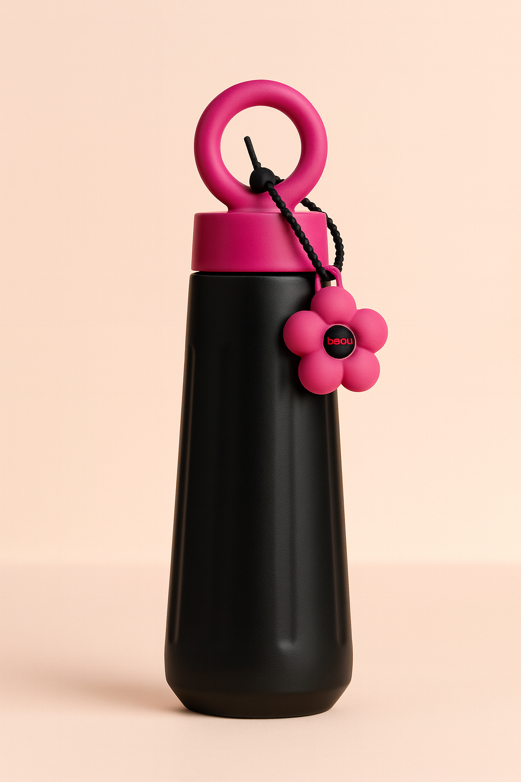 BloomLoop™ Insulated Water Bottle – 450 ml Sleek Stainless Steel Bottle with Ring Handle & Cute Charm | Leak-Proof, BPA-Free