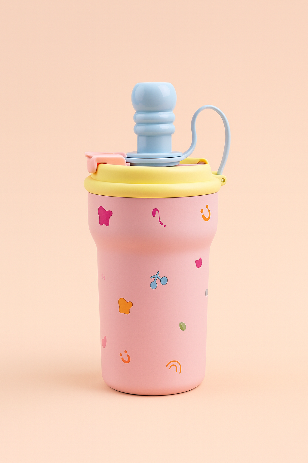 PastelPop Kids Straw Water Bottle with Flip Lock Lid – Leak-Proof Sipper Cup for Toddlers & Young Kids | BPA-Free, Easy-Grip Design for School & Travel