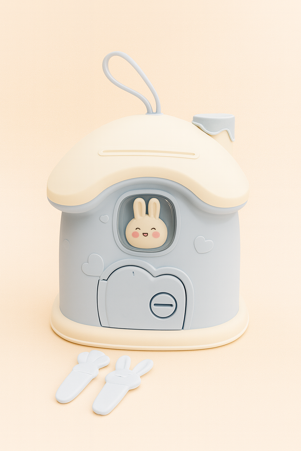 Cute Bunny House Money Bank for Kids – Mini Rabbit-Themed Savings Box with Coin Slot & Reusable Lock | Adorable Piggy Bank for Children | Fun Home-Shaped Coin Bank for Early Saving Habits