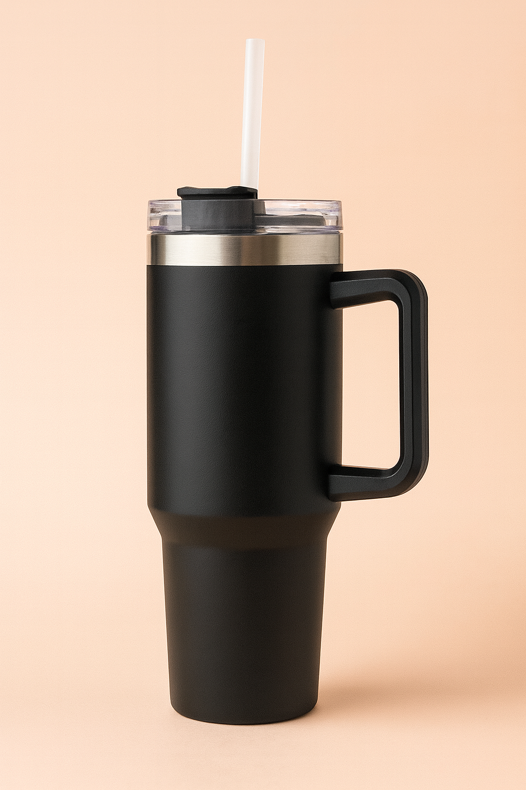 GlideSip Pro Insulated Travel Tumbler with Handle & Straw – Double-Wall Stainless Steel, Leak-Resistant Lid | Hot & Cold Cup for Work, Commute & Travel