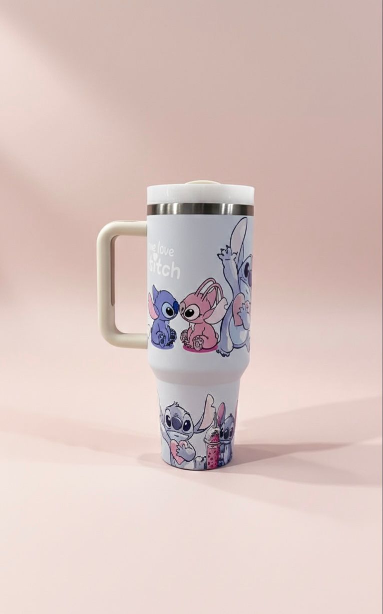 STITCH Insulated Stainless Steel Tumbler with Handle & Lid
