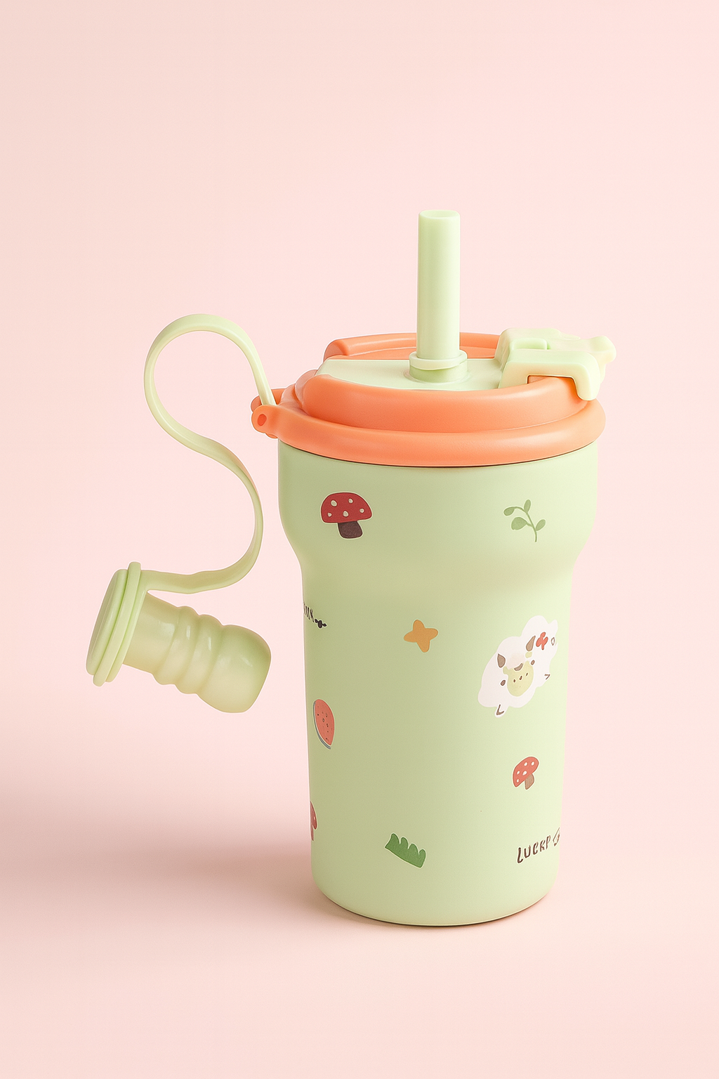 PastelPop Kids Straw Water Bottle with Flip Lock Lid – Leak-Proof Sipper Cup for Toddlers & Young Kids | BPA-Free, Easy-Grip Design for School & Travel