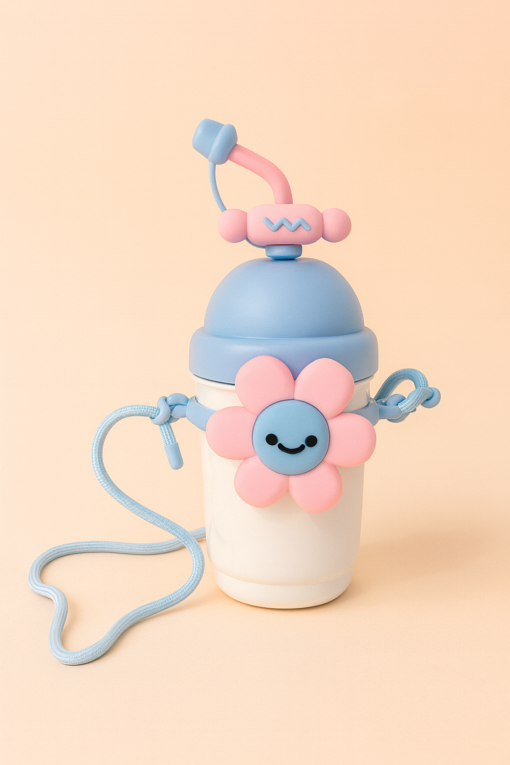 BloomSip™ Flower Kids Sipper Bottle – 350 ml Cute Straw Water Bottle with Sling Strap & Leak-Proof Lid | BPA-Free, School & Travel Friendly
