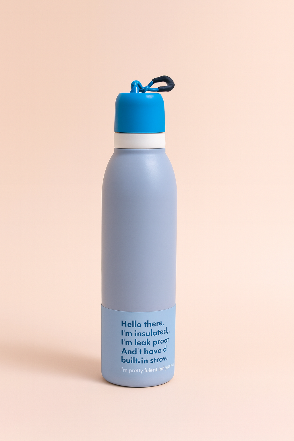 InsuSip™ Leak-Proof Insulated Water Bottle with Built-in Straw & Ring Handle